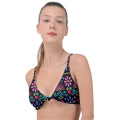 Mexican Folk Art Seamless Pattern Colorful Knot Up Bikini Top