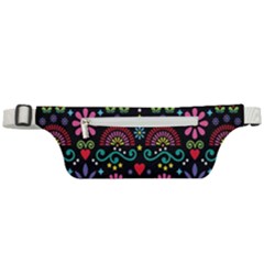 Mexican Folk Art Seamless Pattern Colorful Active Waist Bag