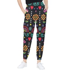 Mexican Folk Art Seamless Pattern Colorful Women s Tapered Pants by Paksenen