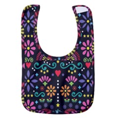 Mexican Folk Art Seamless Pattern Colorful Baby Bib