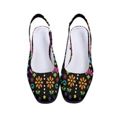 Mexican Folk Art Seamless Pattern Colorful Women s Classic Slingback Heels