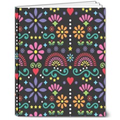 Mexican Folk Art Seamless Pattern Colorful 8  X 10  Hardcover Notebook