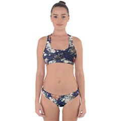 Japanese Wave Koi Illustration Pattern Cross Back Hipster Bikini Set