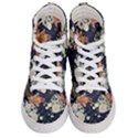 Japanese Wave Koi Illustration Pattern Women s Hi-Top Skate Sneakers View1