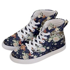 Japanese Wave Koi Illustration Pattern Women s Hi-top Skate Sneakers