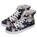 Japanese Wave Koi Illustration Pattern Women s Hi-Top Skate Sneakers View2