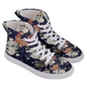 Japanese Wave Koi Illustration Pattern Women s Hi-Top Skate Sneakers View3