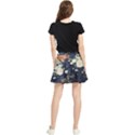 Japanese Wave Koi Illustration Pattern Waistband Skirt View2