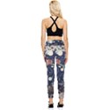 Japanese Wave Koi Illustration Pattern Pocket Leggings  View2