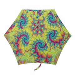 Fractal Spiral Abstract Background Vortex Yellow Mini Folding Umbrellas