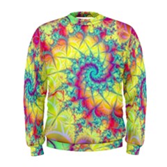 Fractal Spiral Abstract Background Vortex Yellow Men s Sweatshirt