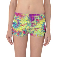 Fractal Spiral Abstract Background Vortex Yellow Reversible Boyleg Bikini Bottoms