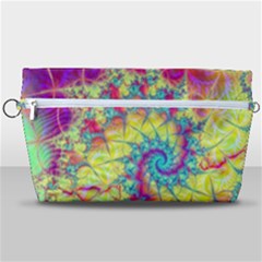 Fractal Spiral Abstract Background Vortex Yellow Handbag Organizer