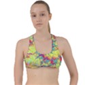 Fractal Spiral Abstract Background Vortex Yellow Criss Cross Racerback Sports Bra View1