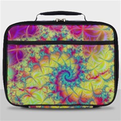 Fractal Spiral Abstract Background Vortex Yellow Full Print Lunch Bag