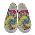 Fractal Spiral Abstract Background Vortex Yellow Women s Canvas Slip Ons View1