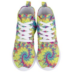 Fractal Spiral Abstract Background Vortex Yellow Women s Lightweight High Top Sneakers