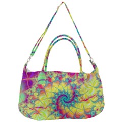 Fractal Spiral Abstract Background Vortex Yellow Removable Strap Handbag