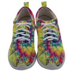 Fractal Spiral Abstract Background Vortex Yellow Mens Athletic Shoes