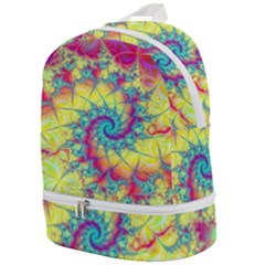 Fractal Spiral Abstract Background Vortex Yellow Zip Bottom Backpack