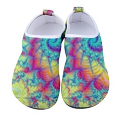 Fractal Spiral Abstract Background Vortex Yellow Men s Sock-style Water Shoes