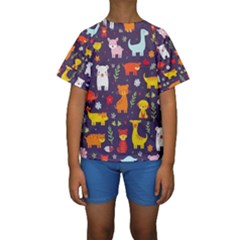 Pet Animal 01 Kids  Short Sleeve Swimwear