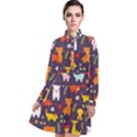 Pet Animal 01 Long Sleeve Chiffon Shirt Dress View1