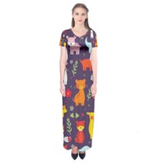 Pet Animal 01 Short Sleeve Maxi Dress