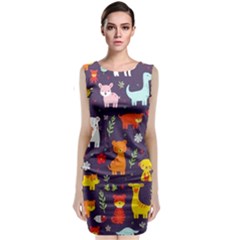 Pet Animal 01 Sleeveless Velvet Midi Dress by myclothy