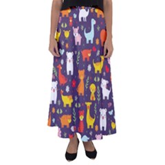 Pet Animal 01 Flared Maxi Skirt