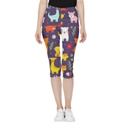 Pet Animal 01 Inside Out Lightweight Velour Capri Leggings 