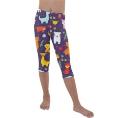 Pet Animal 01 Kids  Lightweight Velour Capri Leggings  by myclothy