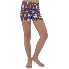 Pet Animal 01 Kids  Lightweight Velour Yoga Shorts