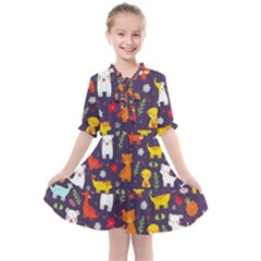 Pet Animal 01 Kids  All Frills Chiffon Dress