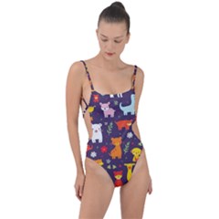 Pet Animal 01 Tie Strap One Piece Swimsuit