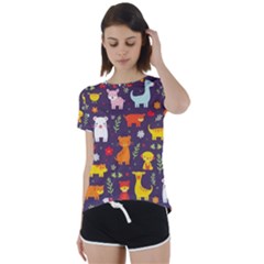 Pet Animal 01 Short Sleeve Open Back T-shirt by myclothy