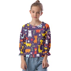 Pet Animal 01 Kids  Cuff Sleeve Top