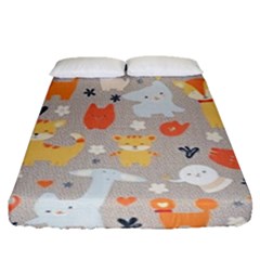 Pet Animal 02 Fitted Sheet (queen Size)