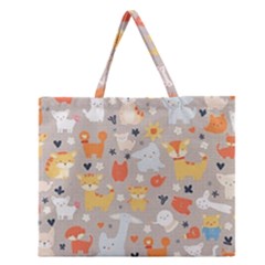 Pet Animal 02 Zipper Large Tote Bag