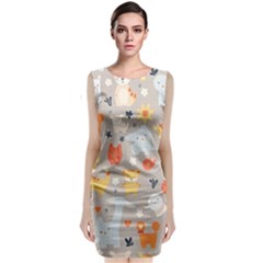 Pet Animal 02 Sleeveless Velvet Midi Dress by myclothy