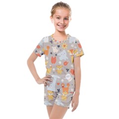 Pet Animal 02 Kids  Mesh T-shirt And Shorts Set