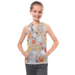 Pet Animal 02 Kids  Sleeveless Hoodie by myclothy