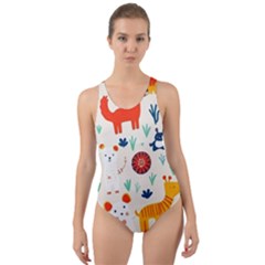 Pet Animal 03 Cut-out Back One Piece Swimsuit