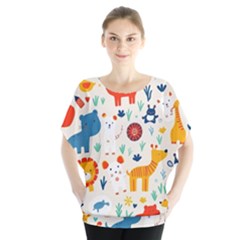 Pet Animal 03 Batwing Chiffon Blouse