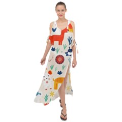 Pet Animal 03 Maxi Chiffon Cover Up Dress