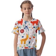 Pet Animal 03 Kids  Cuff Sleeve Scrunch Bottom T-shirt