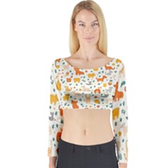 Pet Animal 04 Long Sleeve Crop Top