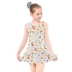 Pet Animal 04 Kids  Skater Dress Swimsuit