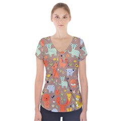 Pet Animal 05 Short Sleeve Front Detail Top