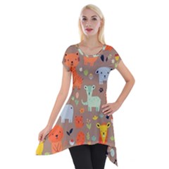 Pet Animal 05 Short Sleeve Side Drop Tunic